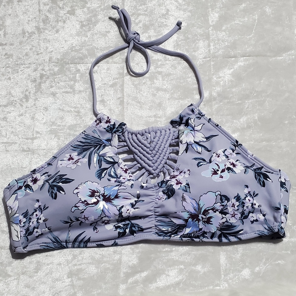 Ambrielle Floral Halter Neck Bikini Tops